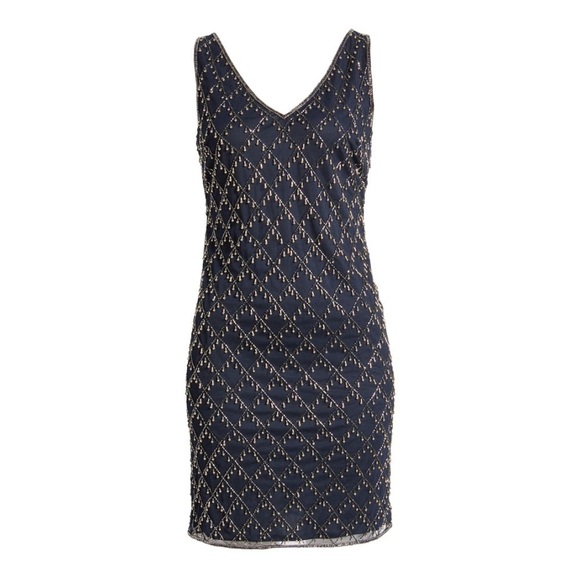 Pisarro NIGHTS Beaded Sheath Cocktail Dress - Picture 4 of 13